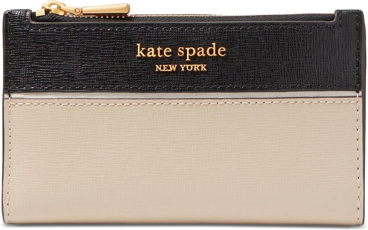 Kate Spade New York Morgan Colorblocked Saffiano Leather Small Slim Bifold Wallet - Earthenware Black Multi