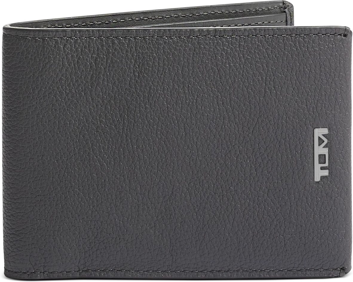 Tumi Men's Double Billfold Leather Wallet - Grey Texture