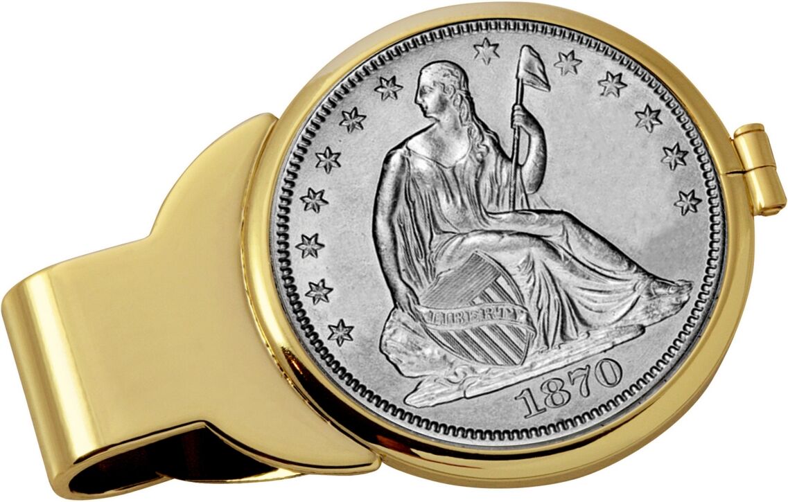 American Coin Treasures Men's American Coin Treasures Silver Seated Liberty Half Dollar Coin Money Clip - Gold