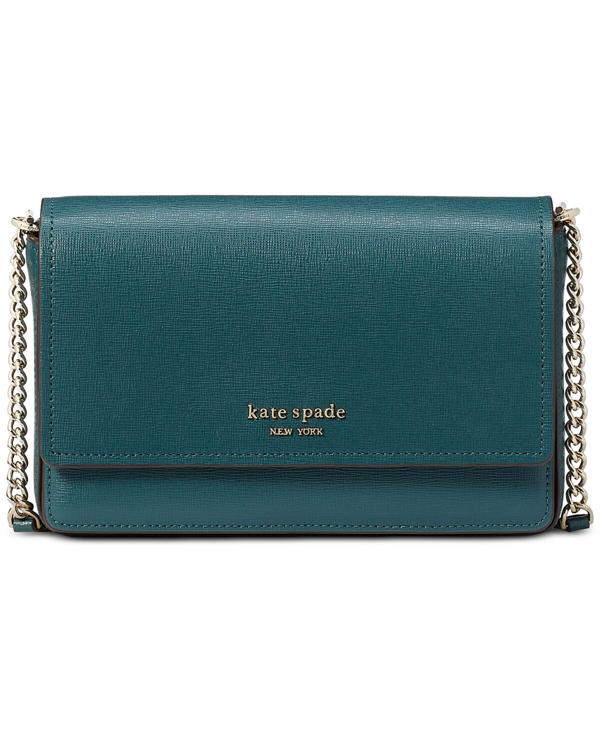 Kate Spade New York Morgan Saffiano Leather Flap Chain Wallet - Artesian Green