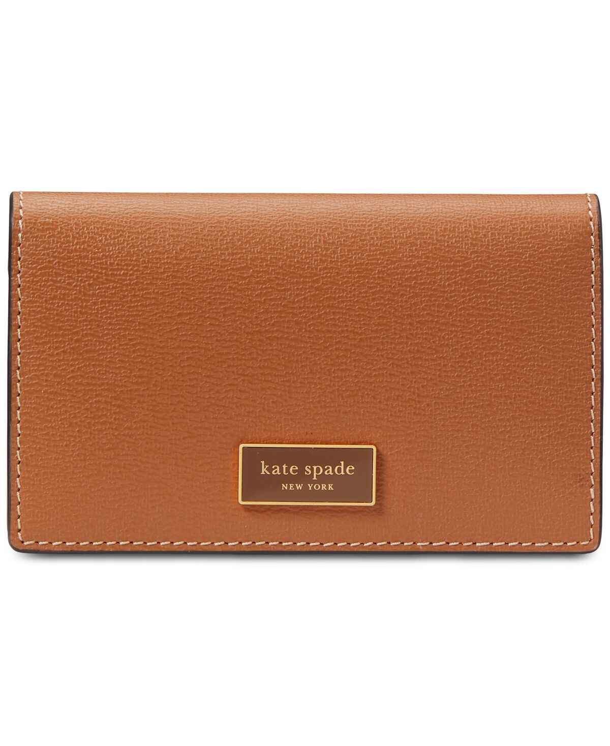 kate spade new york Katy Textured Leather Small Bifold Snap Wallet - Allspice Cake