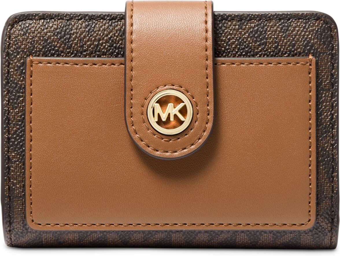 Michael Kors Michael Michael Kors Charm Small Tab Compact Pocket Wallet - Brown/acorn