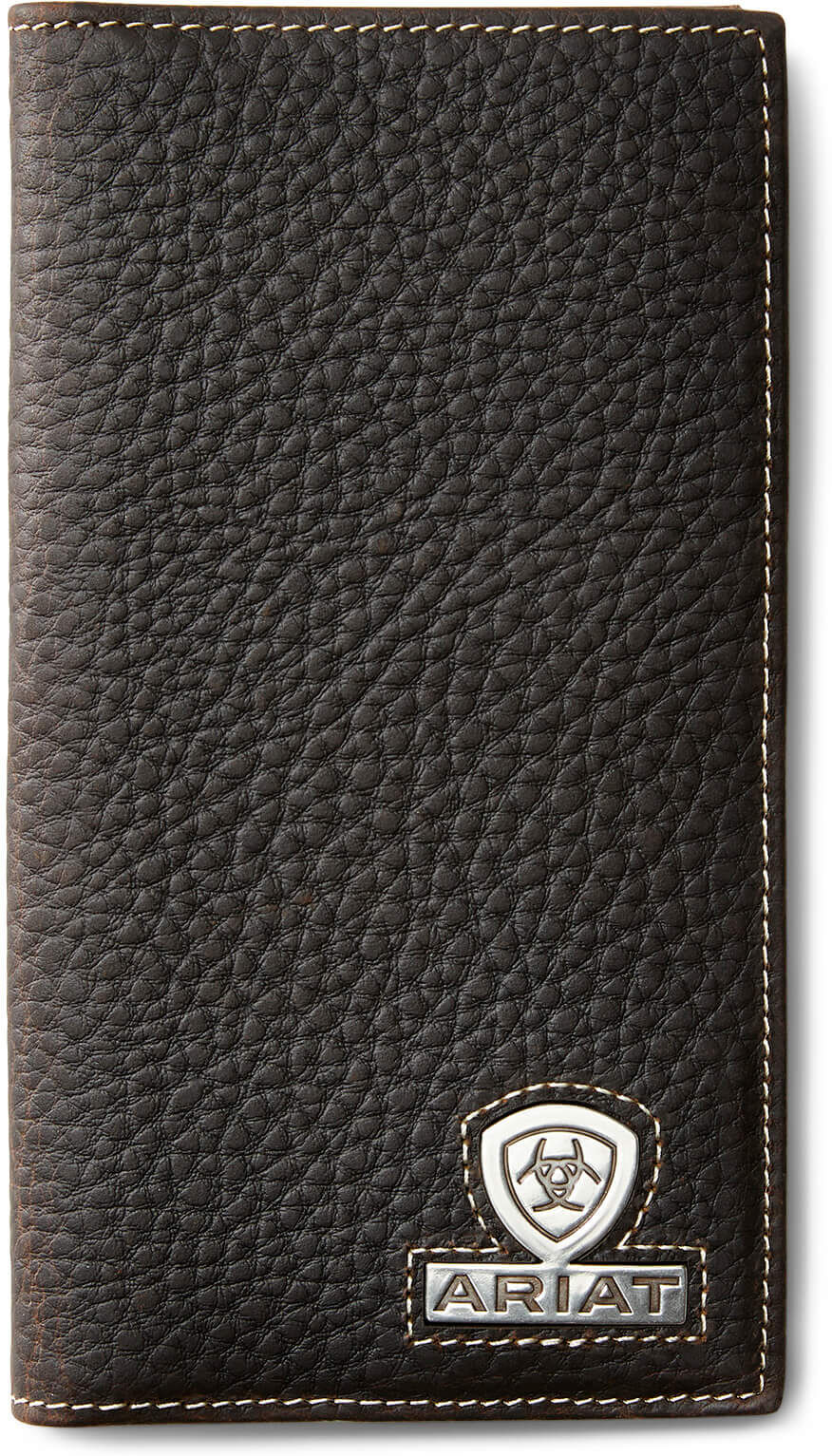 Men's Rodeo Wallet Stacked Logo in Brown Rowdy Leather, Size: OS by Ariat