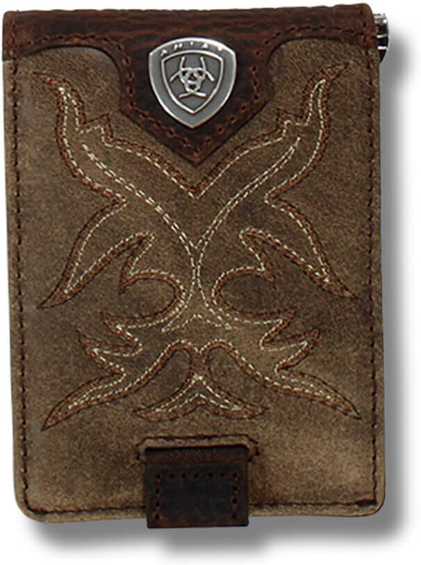 Men's Bifold Wallet Shaft Stich in Medium Brown, Size: OS by Ariat