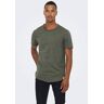 ONLY & SONS Rundhalsshirt »ONSBENNE LONGY SS TEE NF 7822 NOOS«  Castor Gray Castor Gray