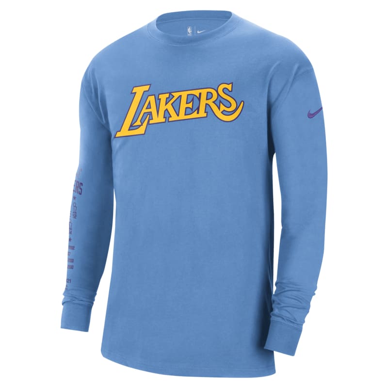 Nike Los Angeles Lakers Courtside Men's Nike NBA Long-Sleeve T-Shirt - Blue - size: 2XL, XS, M, L, XL