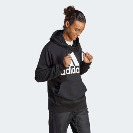 Adidas Essentials French Terry Big Logo Hoodie Black XS - Men Lifestyle Hoodies XS