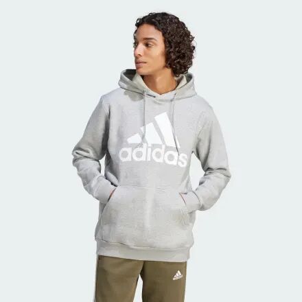 Adidas Essentials Fleece Big Logo Hoodie Grey S - Men Lifestyle Hoodies S