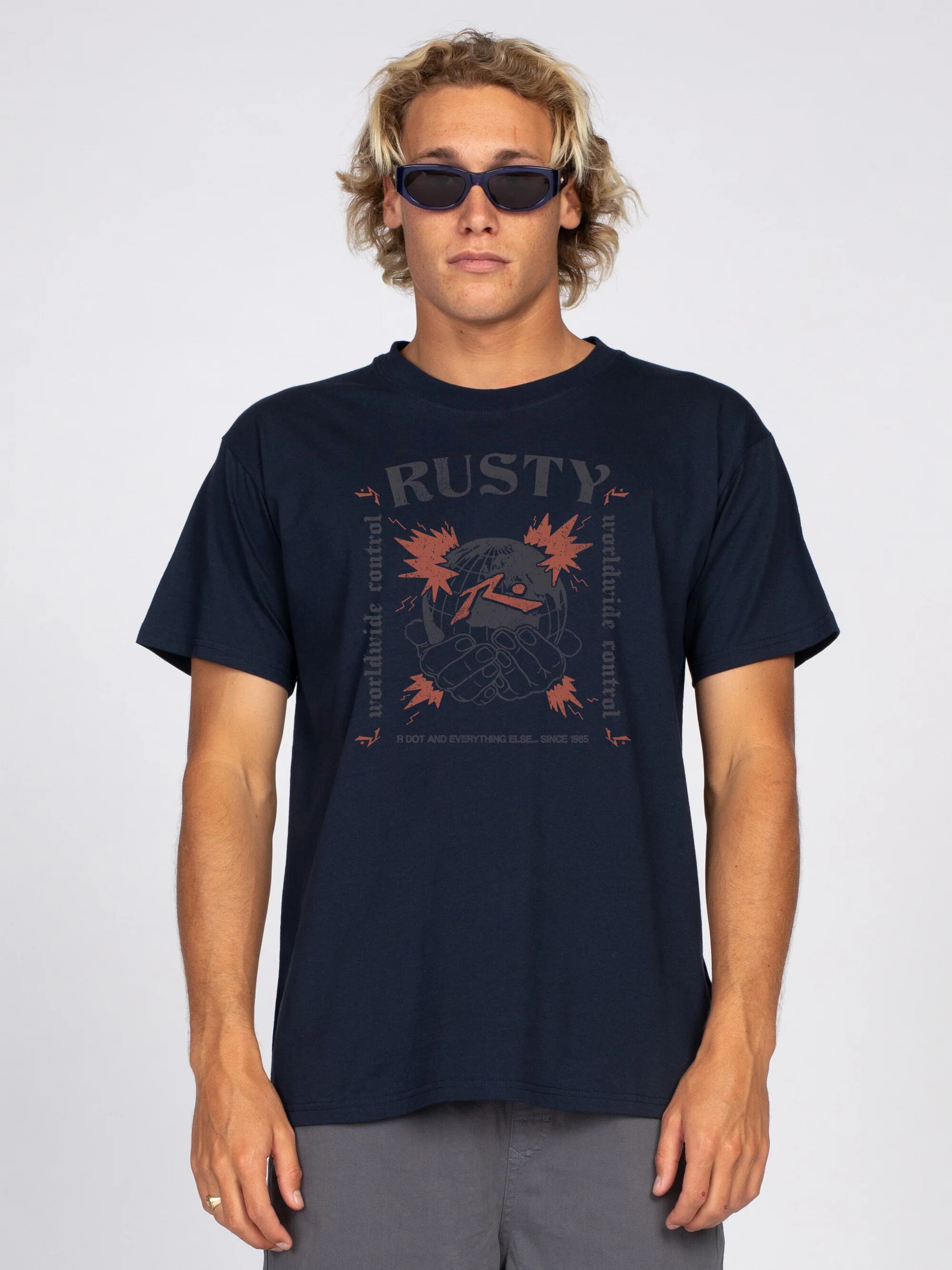 Rusty Flirtation Short Sleeve Tee - Navy Blue Rusty Australia, S / Navy Blue