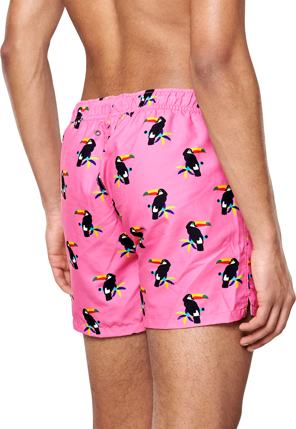 Happy Socks Toucan Swim Shorts - Black,Pink - Men