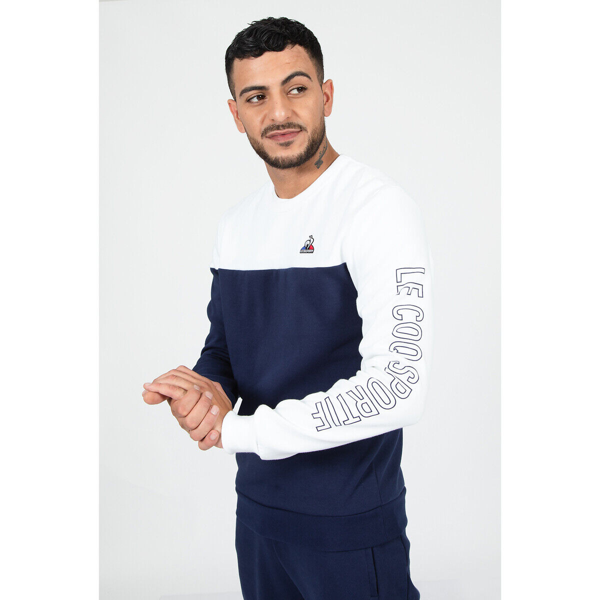 LE COQ SPORTIF Sweat col rond bicolore