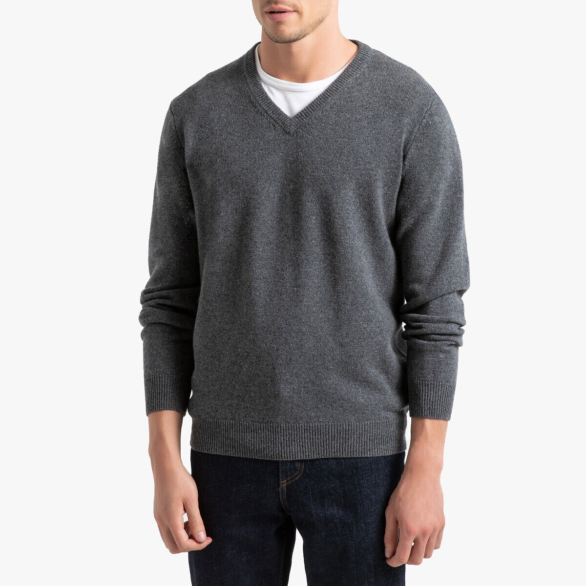 LA REDOUTE COLLECTIONS Pull col V en lambswool, Philippe