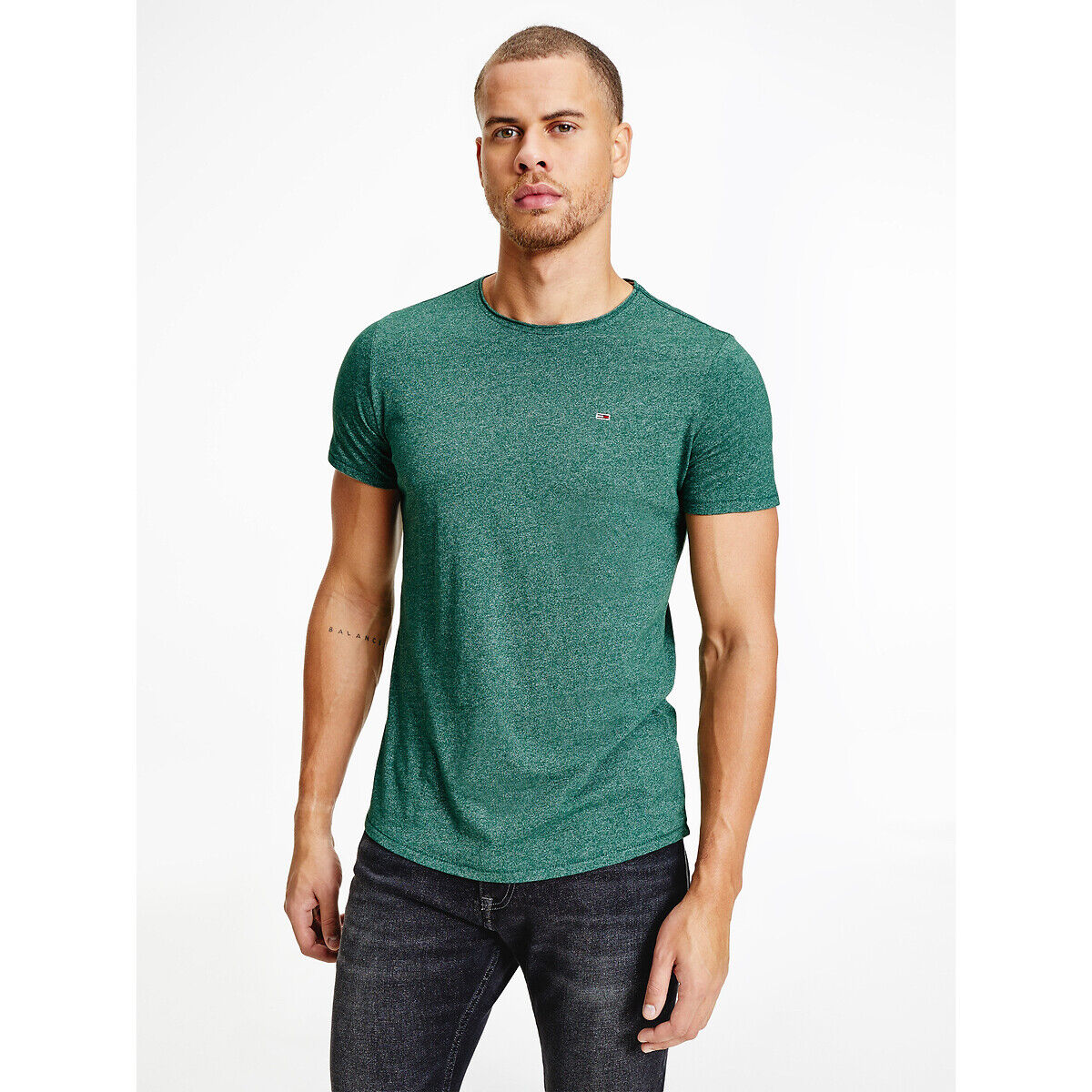 TOMMY JEANS T-shirt col rond slim jaspé