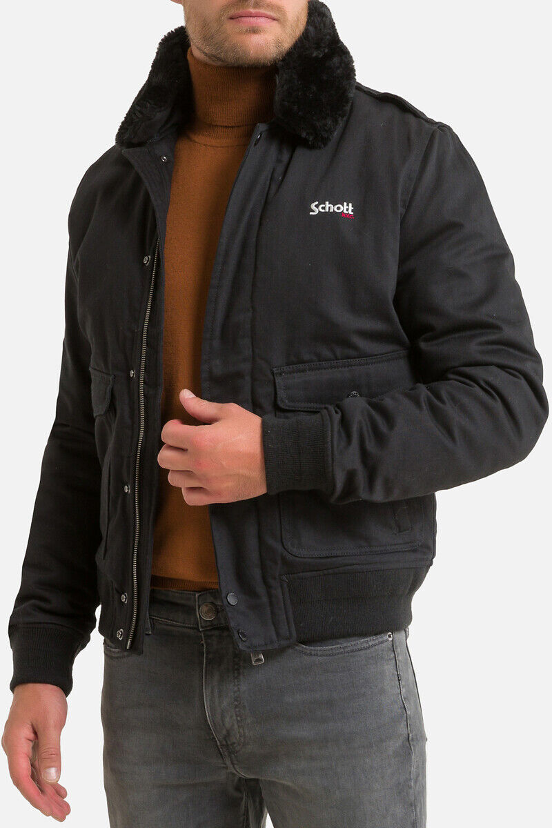 SCHOTT Blouson zippé col sherpa Top Gun 20 D