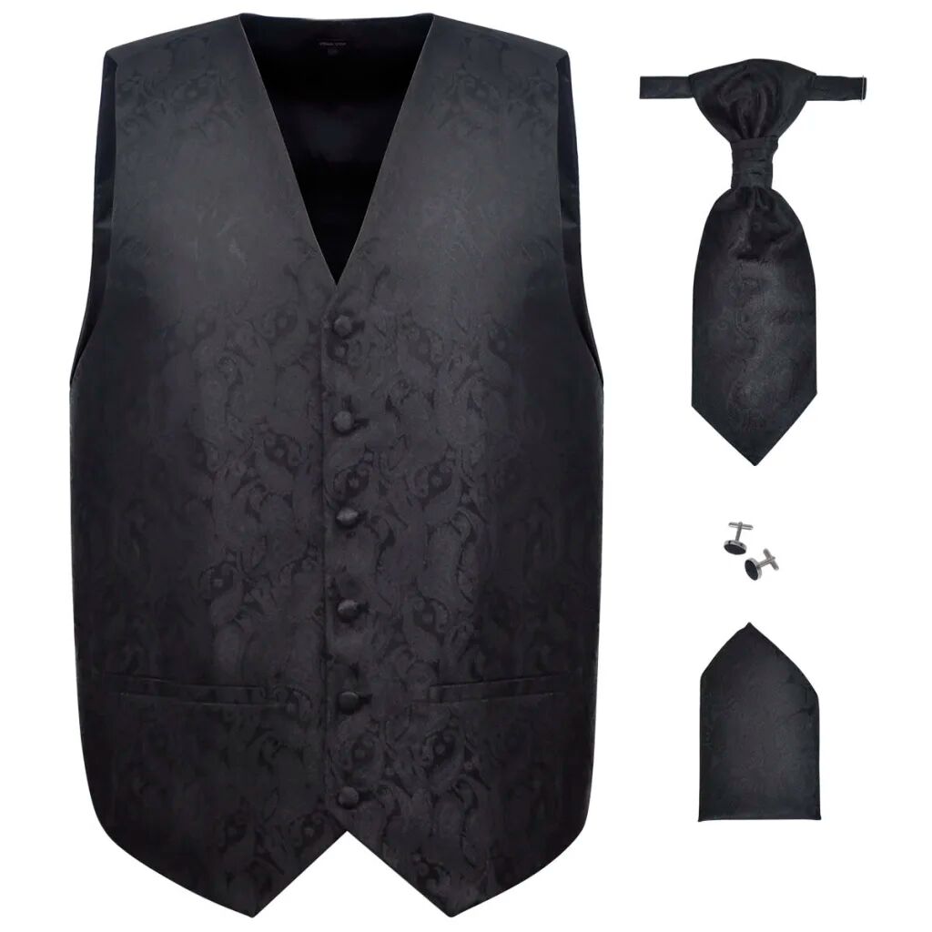 vidaXL Ensemble de gilet de mariage pour hommes Taille 48 Noir