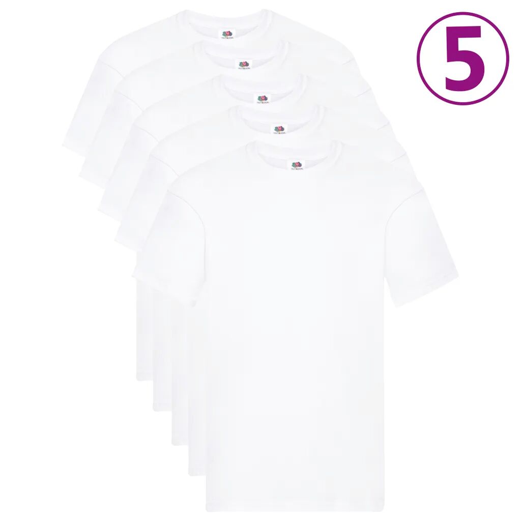 Fruit of the Loom T-shirts originaux 5 pcs Blanc M Coton