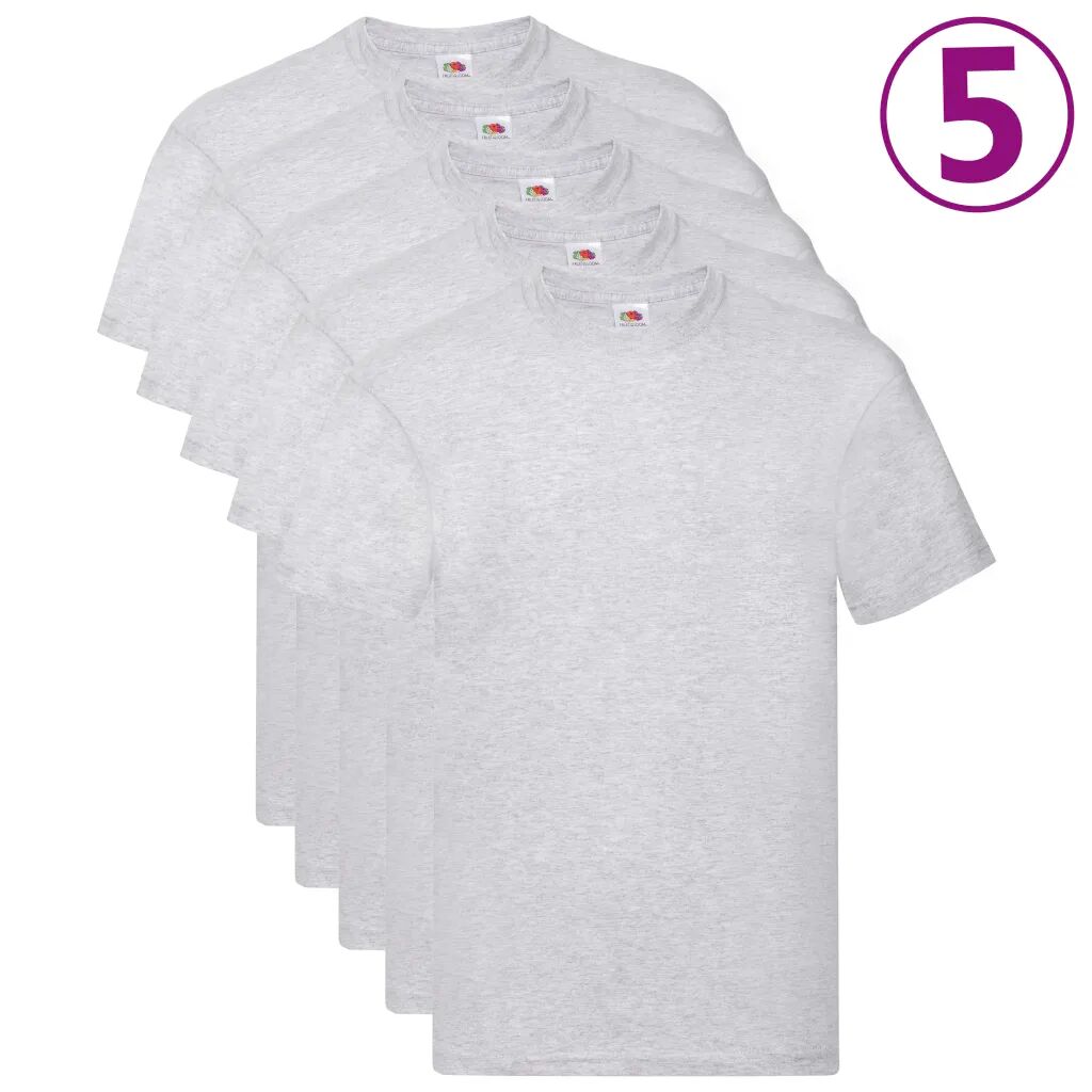 Fruit of the Loom T-shirts originaux 5 pcs Gris XL Coton