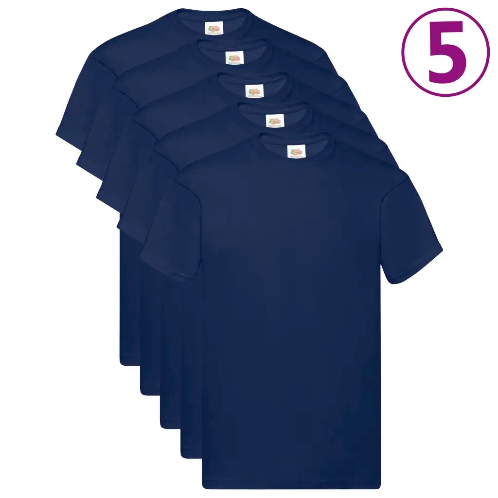 Fruit of the Loom T-shirts originaux 5 pcs Bleu marine S Coton