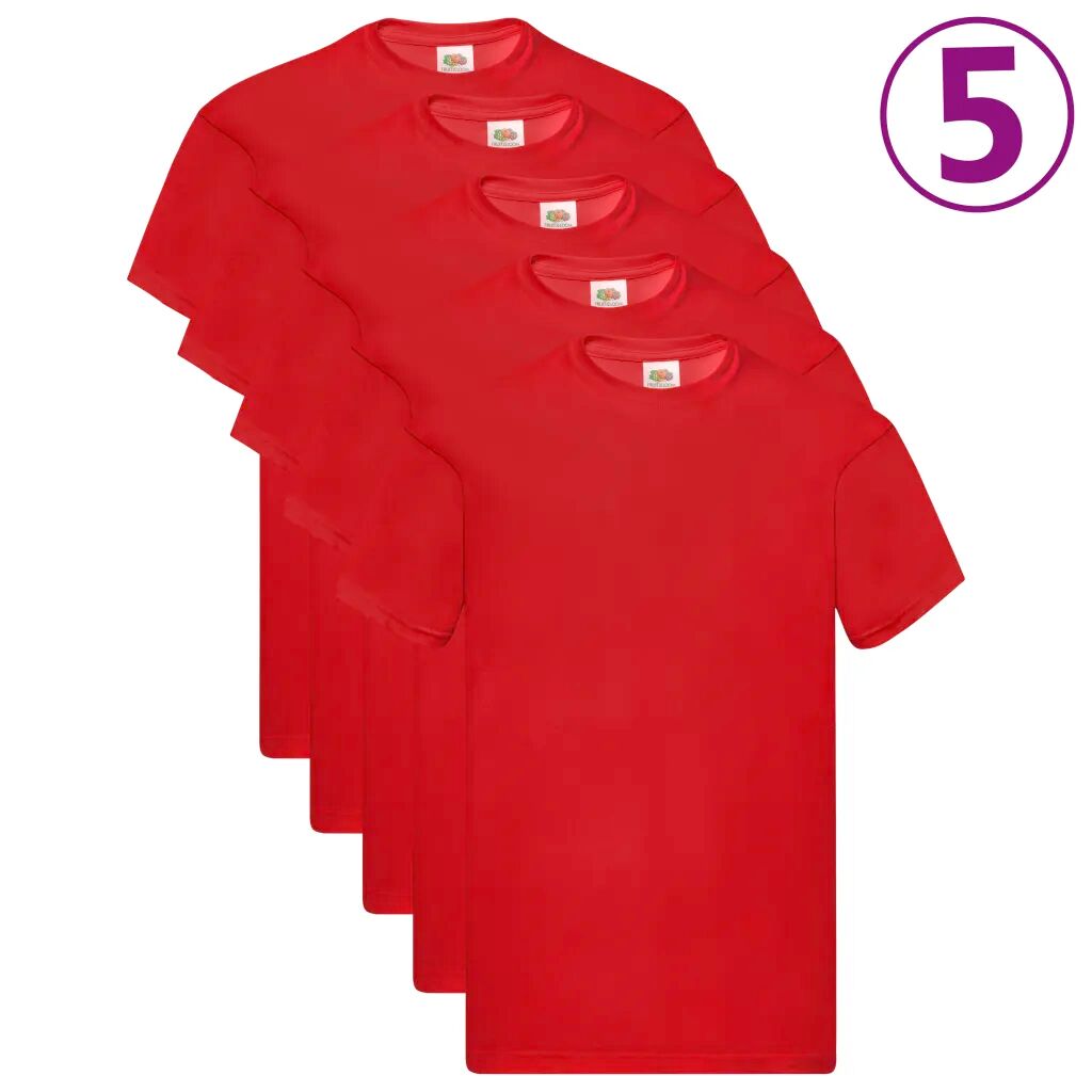 Fruit of the Loom T-shirts originaux 5 pcs Rouge 3XL Coton