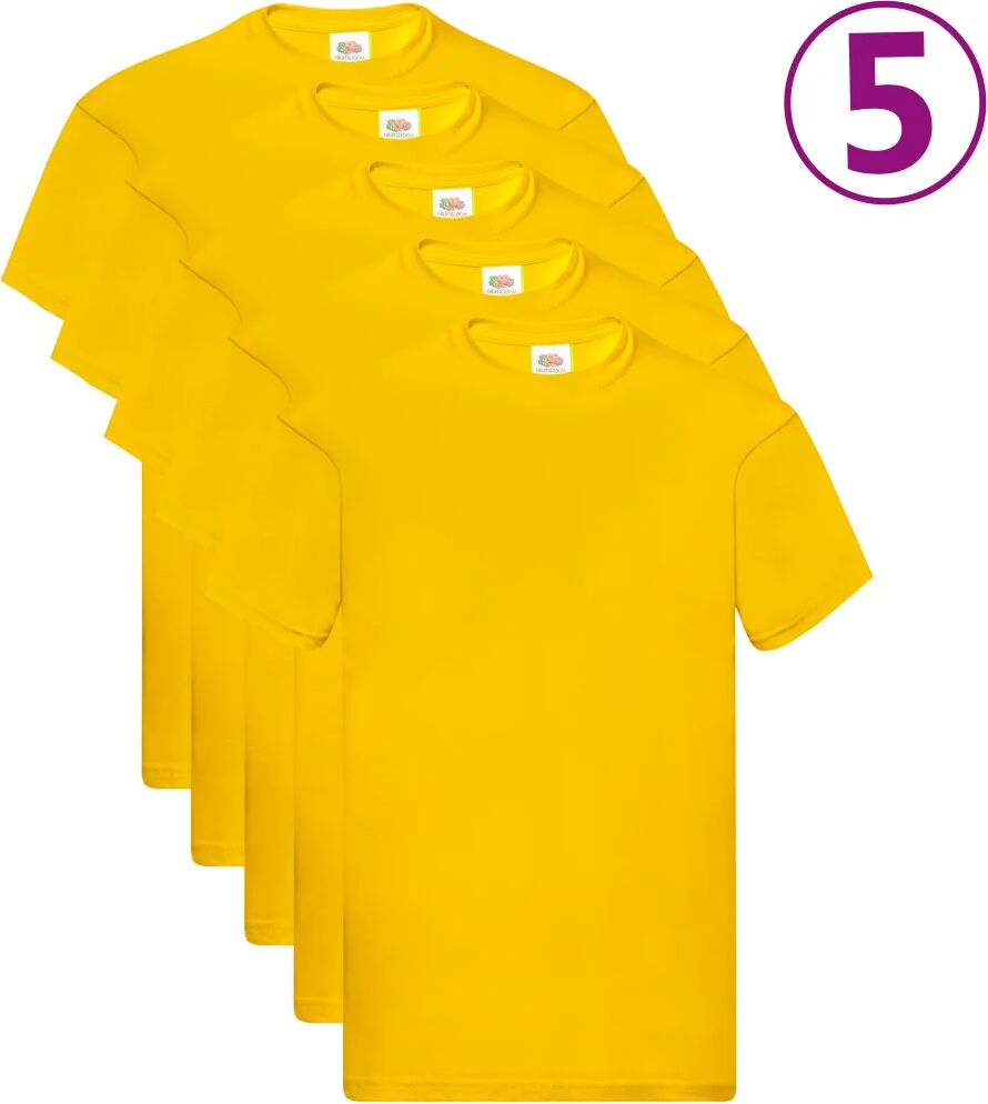 Fruit of the Loom T-shirts originaux 5 pcs Jaune S Coton