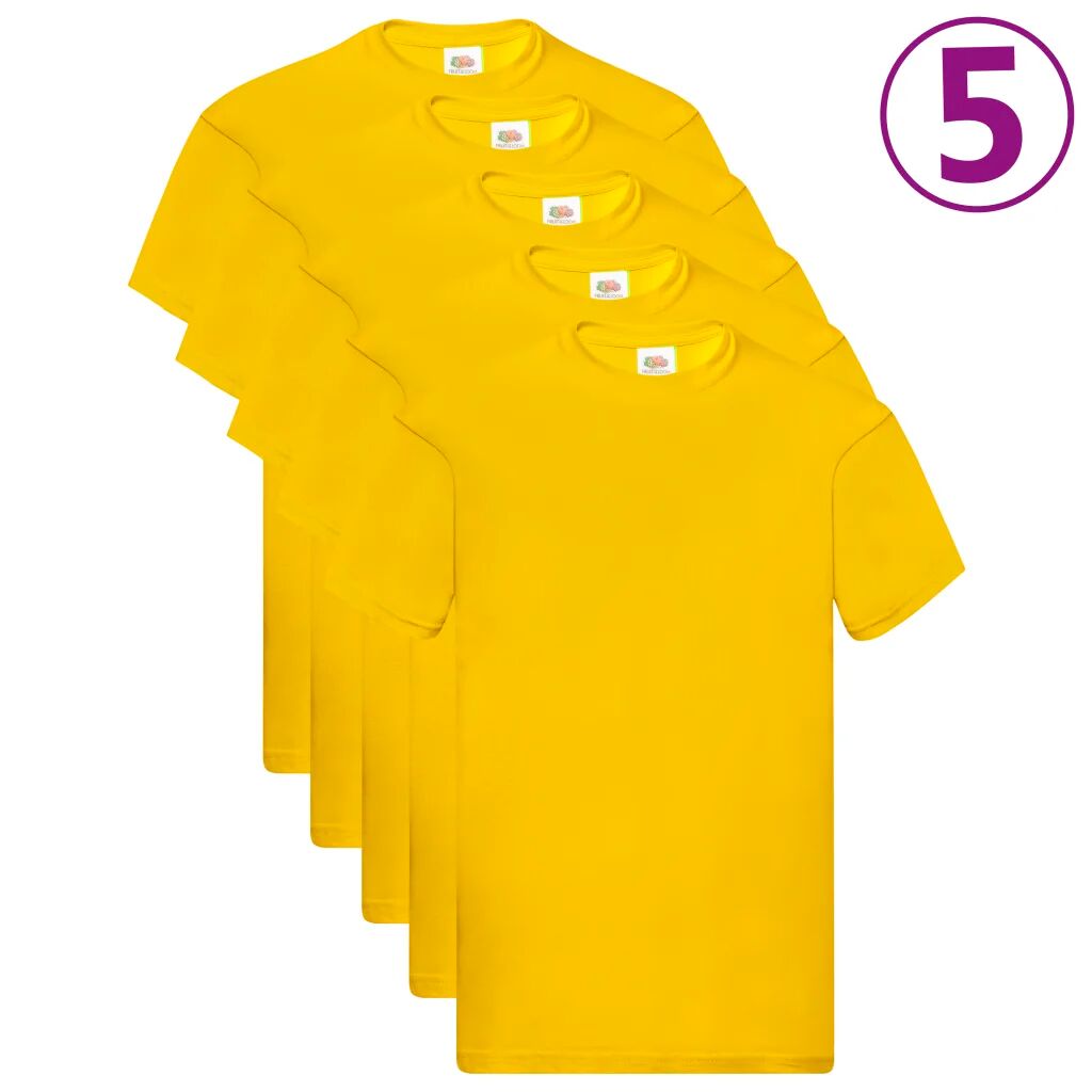 Fruit of the Loom T-shirts originaux 5 pcs Jaune L Coton