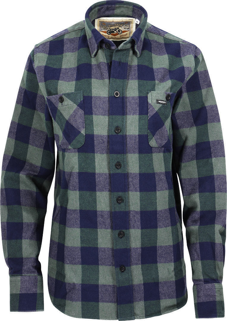 Rokker Richmond Flannel chemise Vert Bleu XL