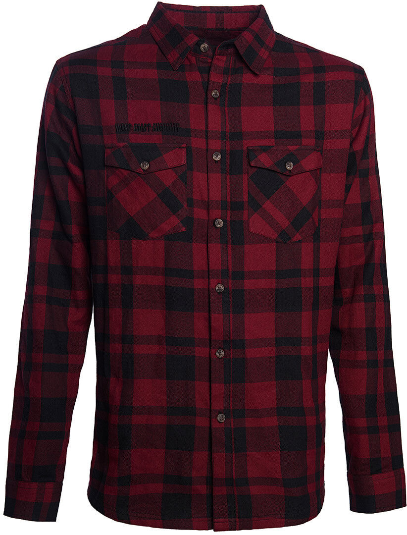 West Coast Choppers La Bomba Herringbone Chemise Flannel Noir Rouge M