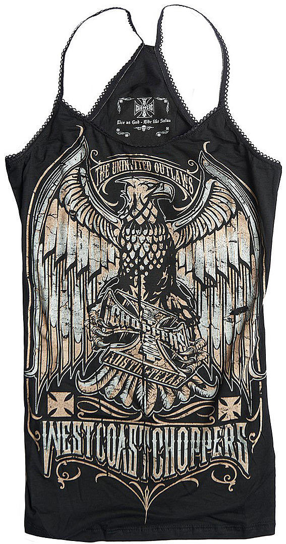 West Coast Choppers Eagle Crest Praga Débardeur dames Noir S