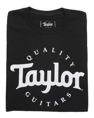 Taylor Basic Black Aged Logo Tshirt L Black with white Taylor logo
