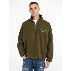 Tommy Jeans Fleecepullover »TJM OVZ TONAL 1/2 ZIP SHERPA« Drab Olive Green  L