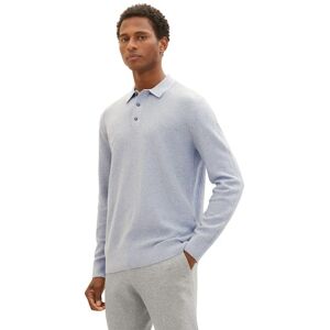 TOM TAILOR Polokragenpullover, mit kurzer Knopfleise am Polokragen grey heath  M