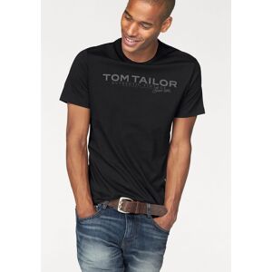 TOM TAILOR Rundhalsshirt, mit Logoprint schwarz  XXL