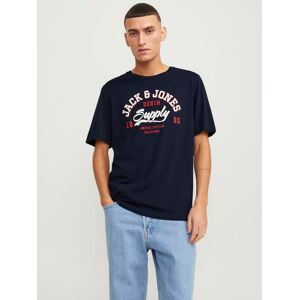 Jack & Jones Rundhalsshirt »JJELOGO TEE SS O-NECK 2 COL SS24 SN« Navy Blazer  L