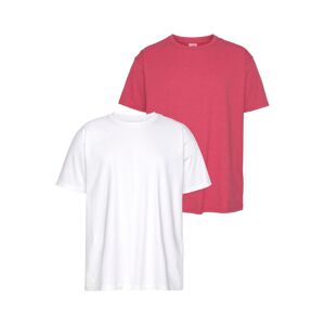 Fruit of the Loom T-Shirt, (Packung, 2 tlg.), aus reiner Baumwolle rot meliert + weiss  XL (56/58)