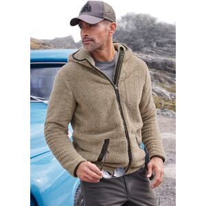 John Devin Kapuzenstrickjacke, in weichem Teddyfleece sand  L (52/54)