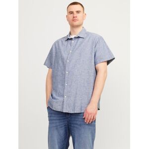 Jack & Jones PlusSize Kurzarmhemd »JJELINEN BLEND SHIRT SS SN PLS« faded denim  4XL