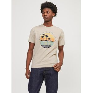 Jack & Jones Kurzarmshirt »JJSUMMER VIBE TEE SS CREW NECK LN« moonbeam Größe S