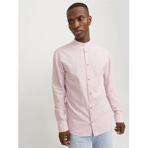 Jack & Jones Langarmhemd »JJESUMMER BAND LINEN BLEND SHIRT LS SN« pink nectar Größe XS