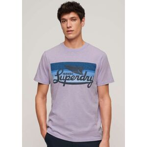 Superdry Print-Shirt »SD-CALI STRIPED LOGO T SHIRT« light lavendel Größe M