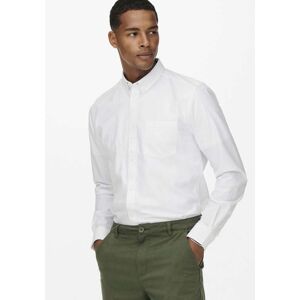 ONLY & SONS Langarmhemd »NEIL LIFE ORGANIC OXFORD SHIRT« weiss Größe L (52)