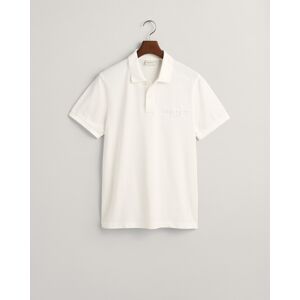 Gant Poloshirt »REG TONAL SHIELD SS RUGGER«, Ton in Ton Stickerei auf der Brust eggshell Größe 4XL