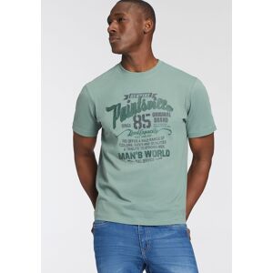 Man's World T-Shirt, mit Print dunkelgrün Größe XXXL (64/66)