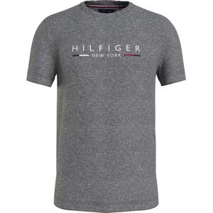 Tommy Hilfiger T-Shirt »HILFIGER NEW YORK TEE«, mit Logoschriftzug auf der Brust grau Größe L