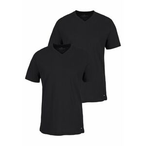 TOM TAILOR T-Shirt, (2er-Pack), mit V-Ausschnitt schwarz Größe S