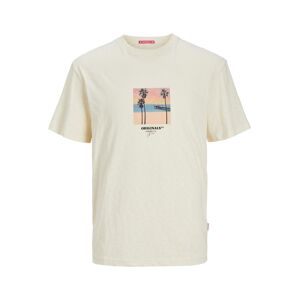 Jack & Jones T-Shirt »JORARUBA SMALL PHOTO TEE SS CREW NECK« butterchream Größe XL