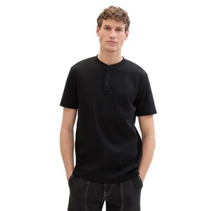 TOM TAILOR Denim Rundhalsshirt, aus hochwertigem Waffeljersey black Größe XXL