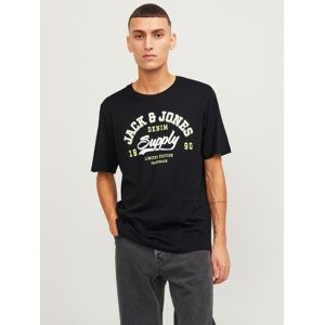 Jack & Jones Rundhalsshirt »JJELOGO TEE SS O-NECK 2 COL SS24 SN« Black Größe S