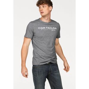 TOM TAILOR Rundhalsshirt, mit Logoprint grau meliert Größe XL