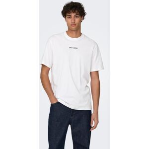 ONLY & SONS Rundhalsshirt »ONSLEVI LIFE REG TEXT SS TEE NOOS« Bright White Größe M