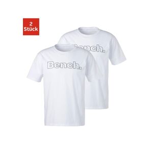 Bench. Loungewear T-Shirt, (2 tlg.), Shirt mit Logoprint, Basicshirt mit... weiss Größe XL